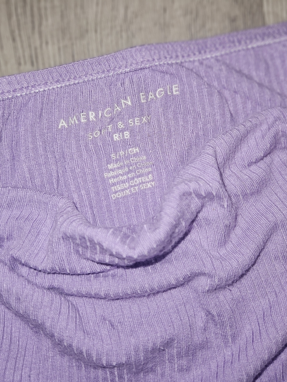 American Eagle Outfitters Pastel Lavender Ribbed Tube Top - Picture 2 of 3